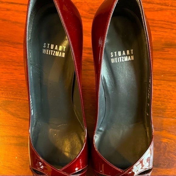 Stuart Weitzman Glossy Red Stiletto Pumps Size 9M - Picture 5 of 7